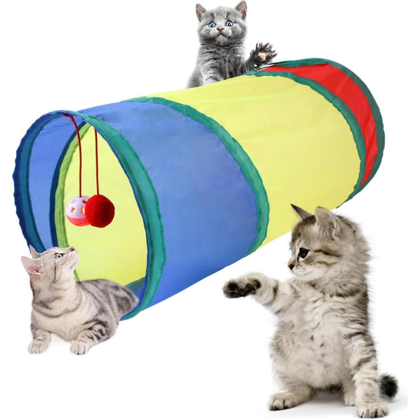 Túnel para Gatos y Conejos 3M Arcoíris 50cm Interactivo