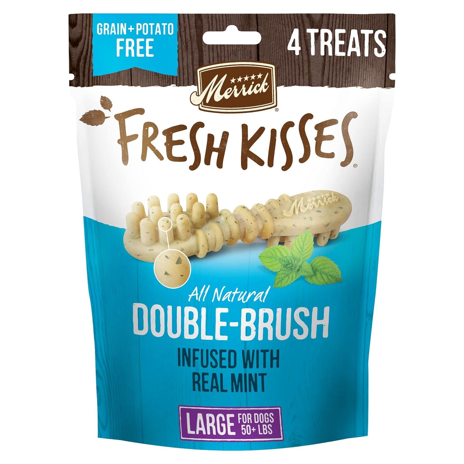 Masticables Dentales Merrick Fresh Kisses para Perros Grandes - 4 Unidades