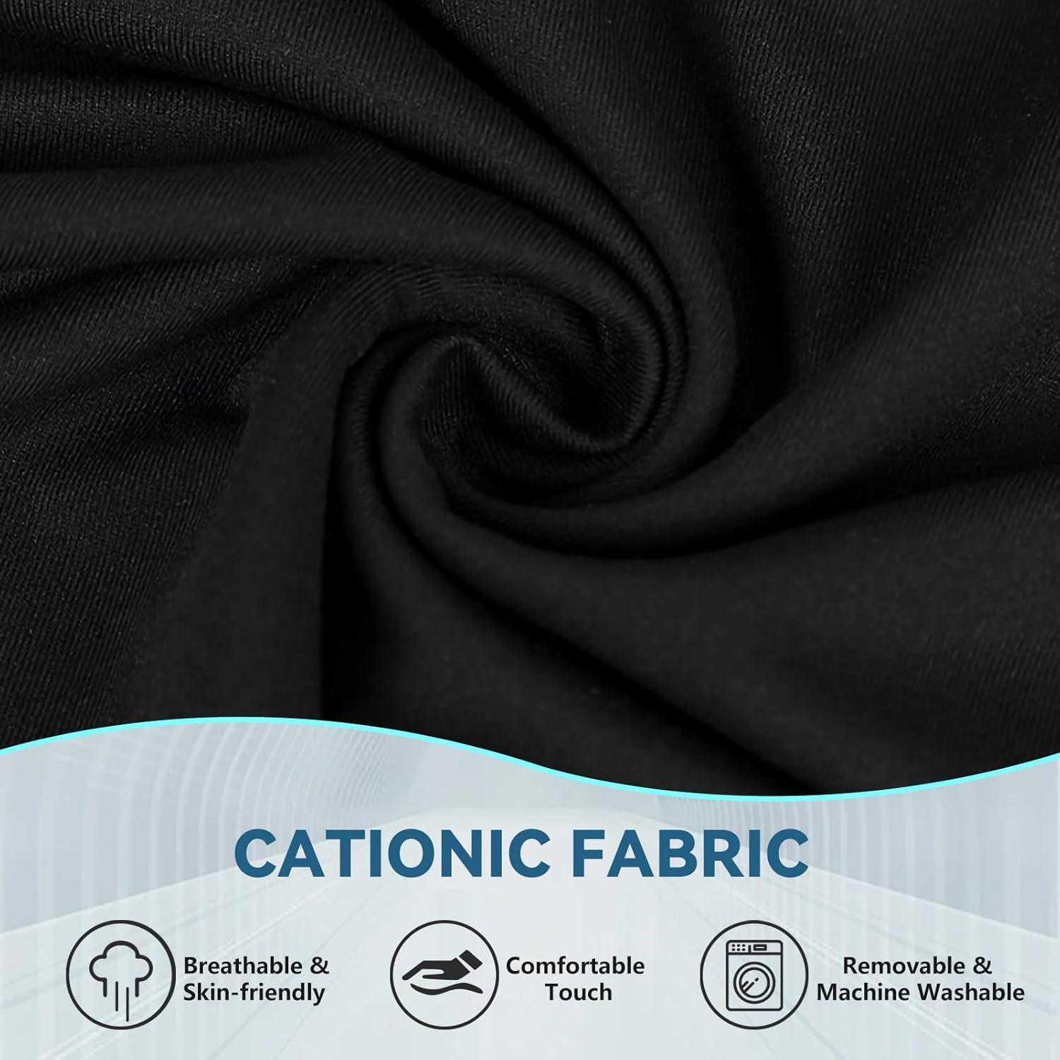 Juego de Cojín de Asiento y Almohada Lumbar JIPORIER Negro