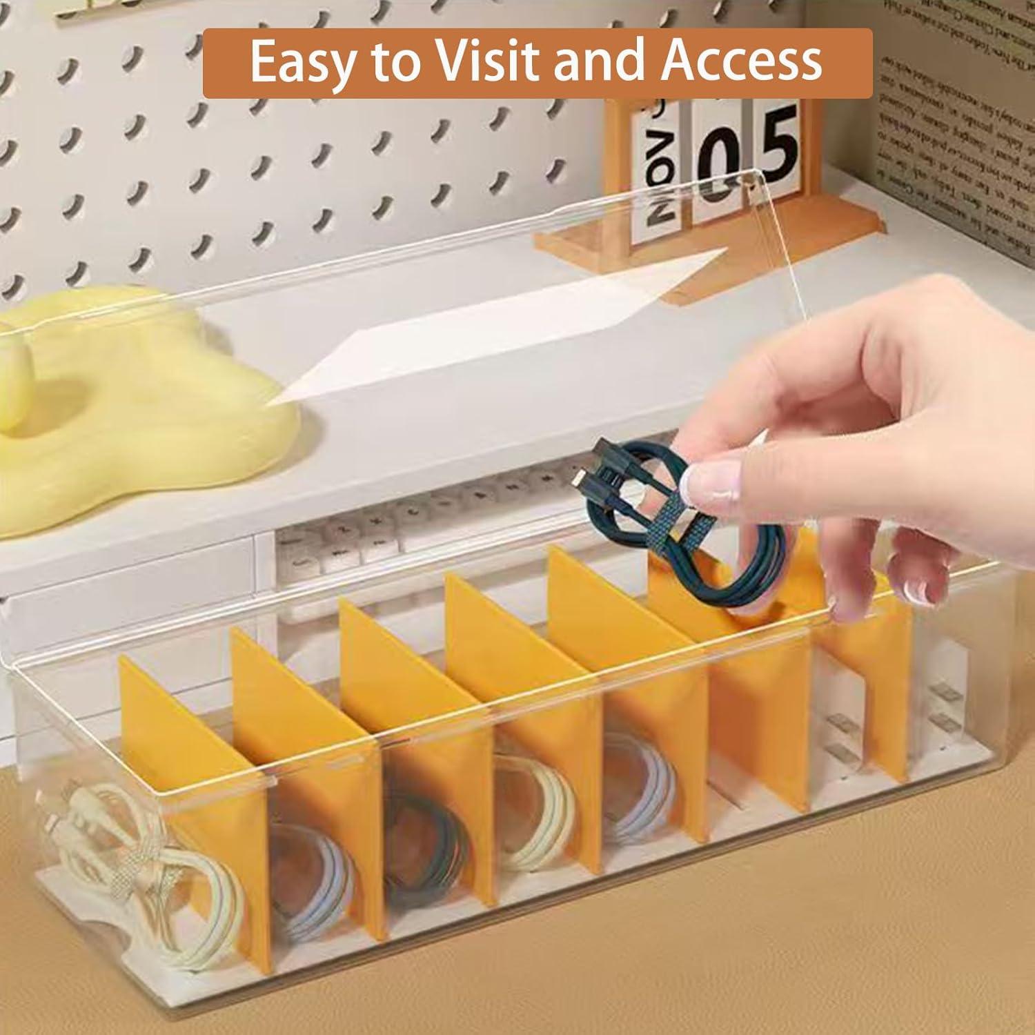 Paquete de 2 cajas organizadoras de cables KSORUSL 29.2x9.1x7.2 cm