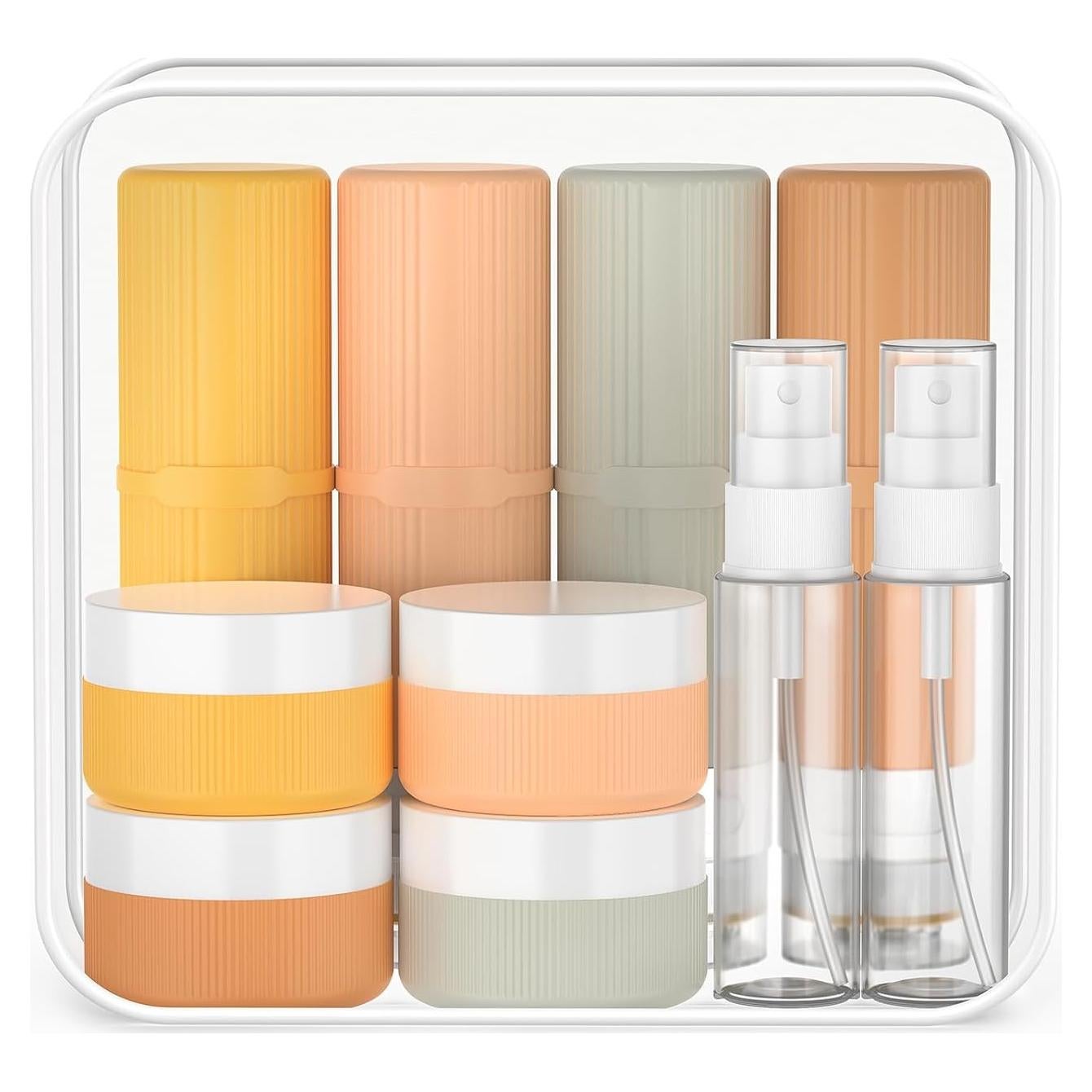 JessLab 16 Botellas de Viaje Silicona 90 ml A prueba de Fugas