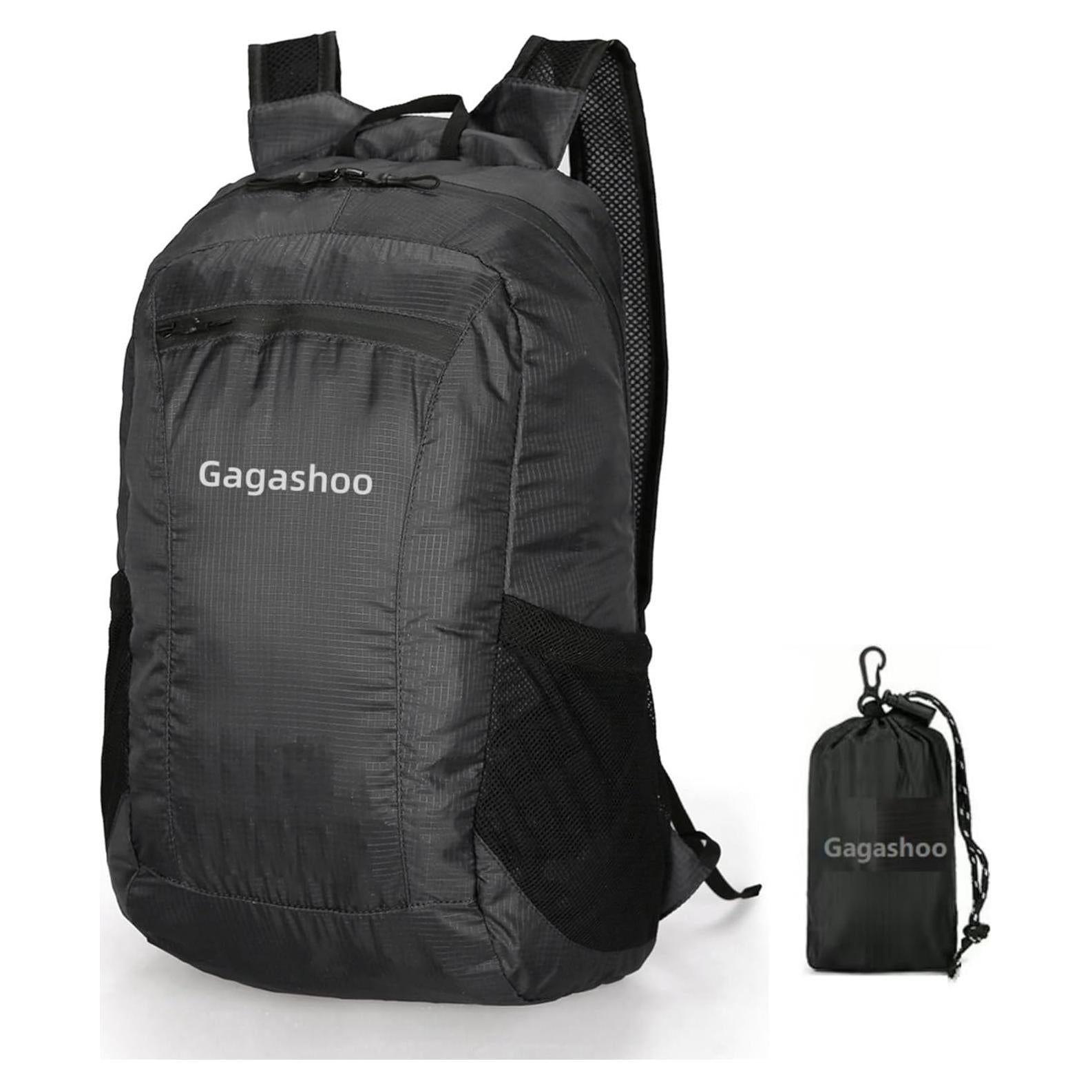 Mochila Plegable Gagashoo 15L Impermeable Negra para Senderismo