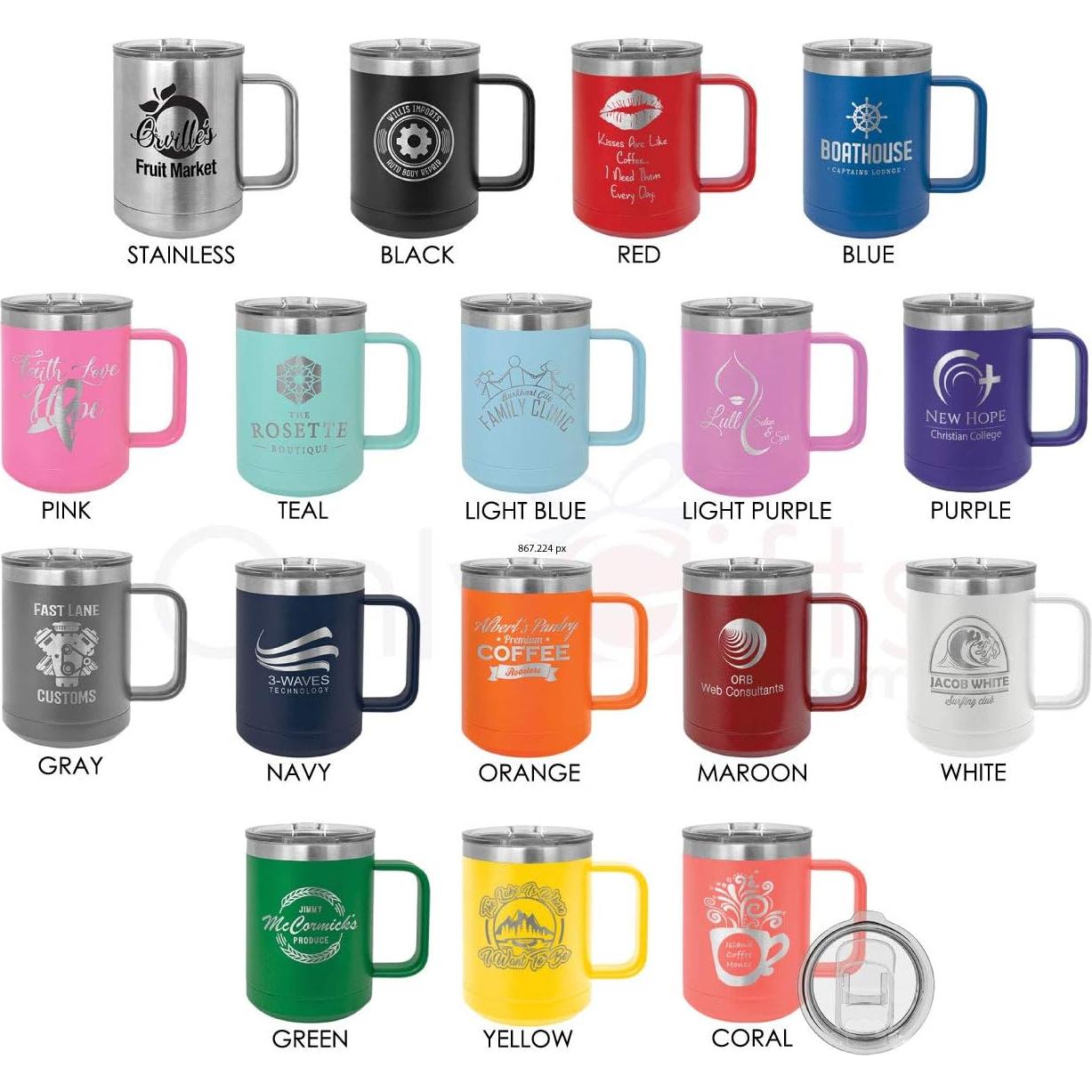 Taza de Café Aislada 15 oz Fans de BBQ Negra con Tapa