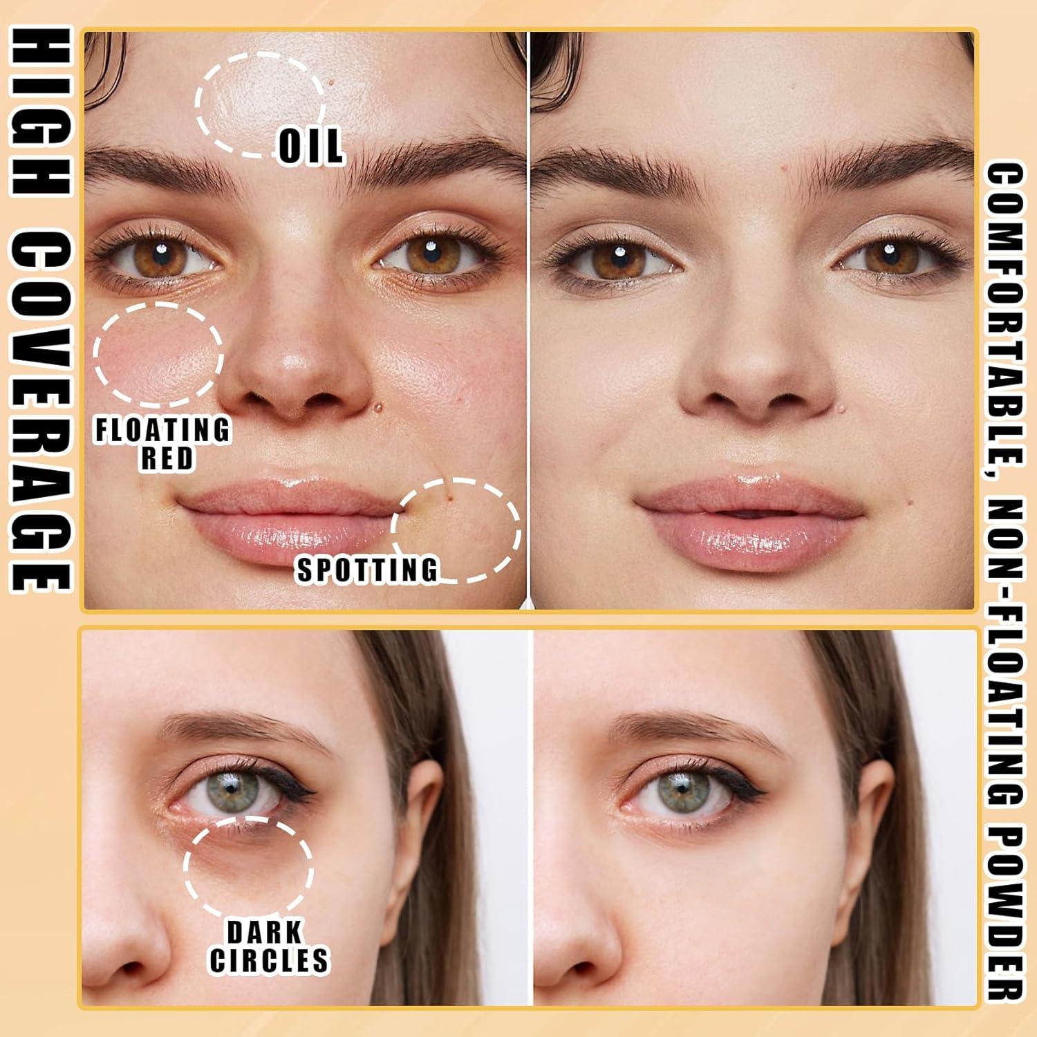 Base de Maquillaje Líquida DWDiWen 2PCS SPF50 Hidratante