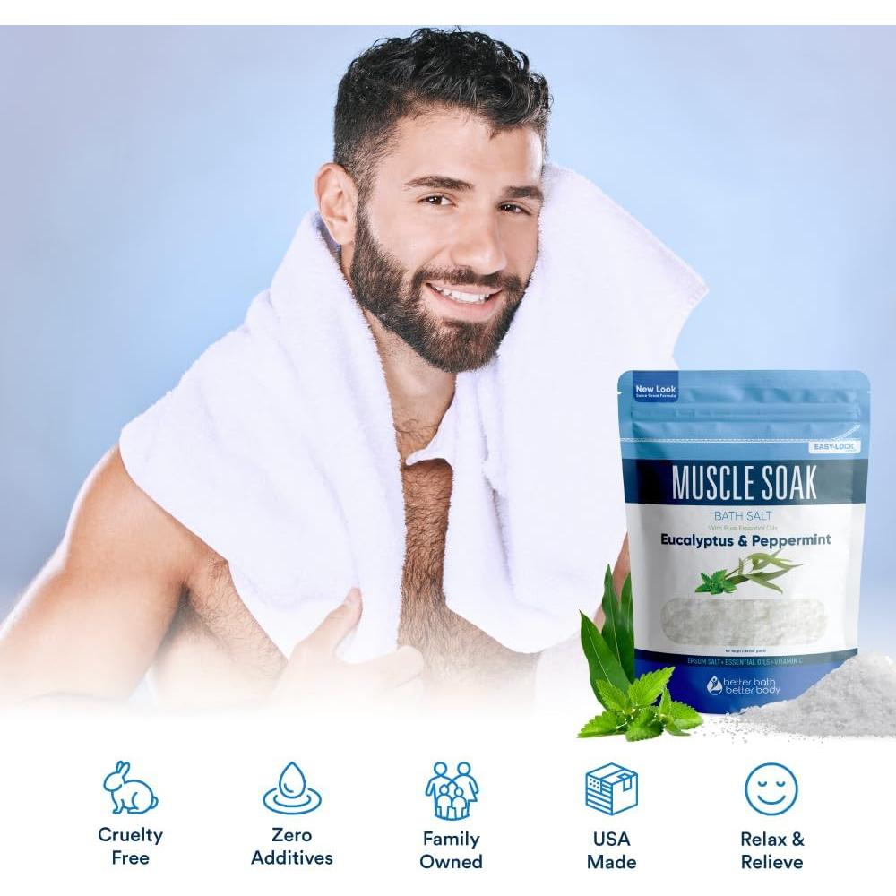 Sal de Baño Muscle Soak 0.91 kg Better Bath con Eucalipto y Menta