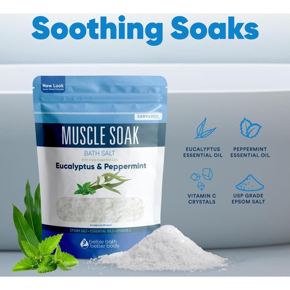 Sal de Baño Muscle Soak 0.91 kg Better Bath con Eucalipto y Menta