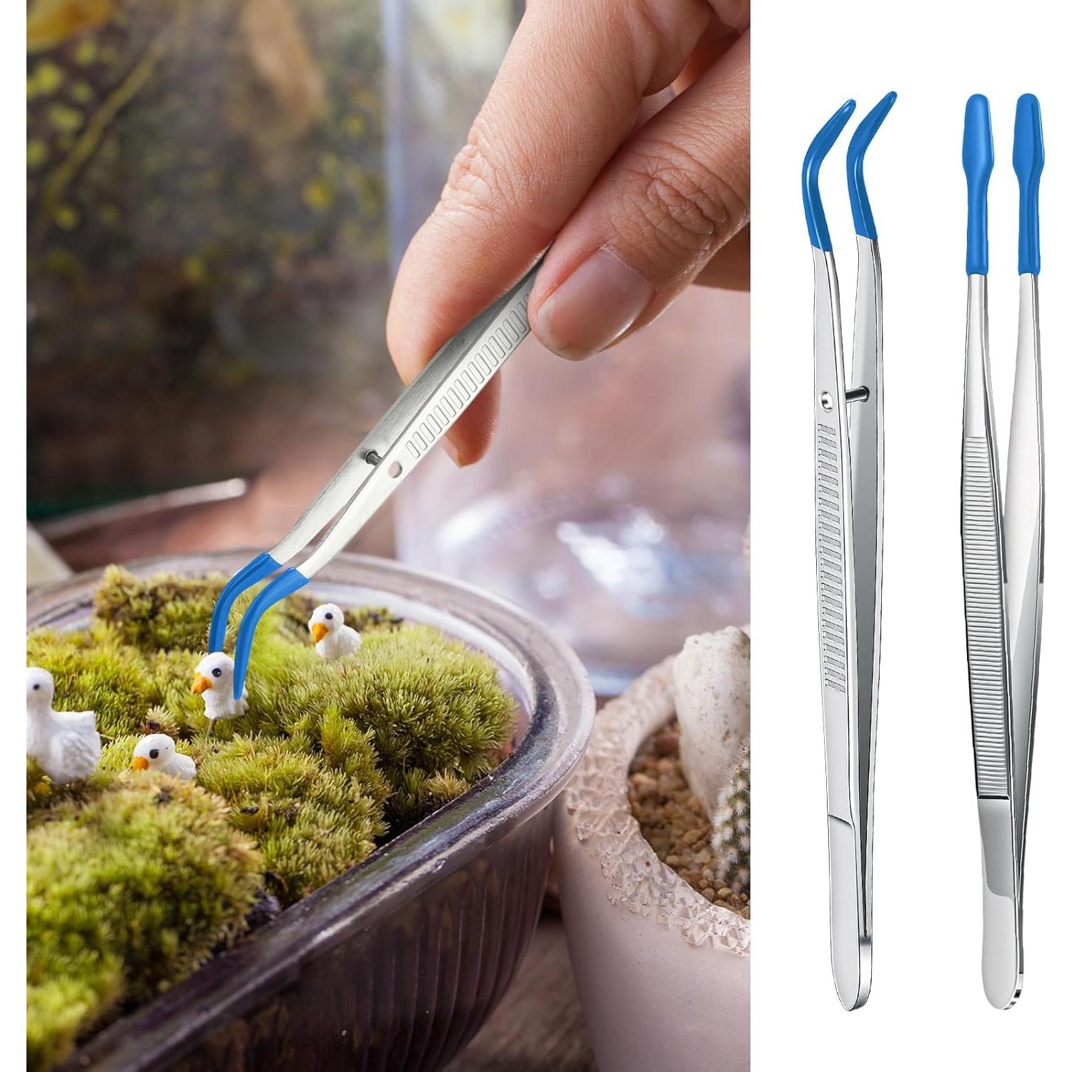 Juego de 2 Pinzas de Acero Inoxidable con Puntas de Goma - Honoson