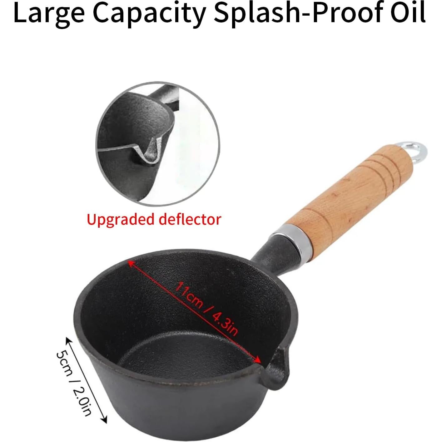 Mini Sartén de Hierro Fundido YIHAOSSING 11x5cm Antiadherente