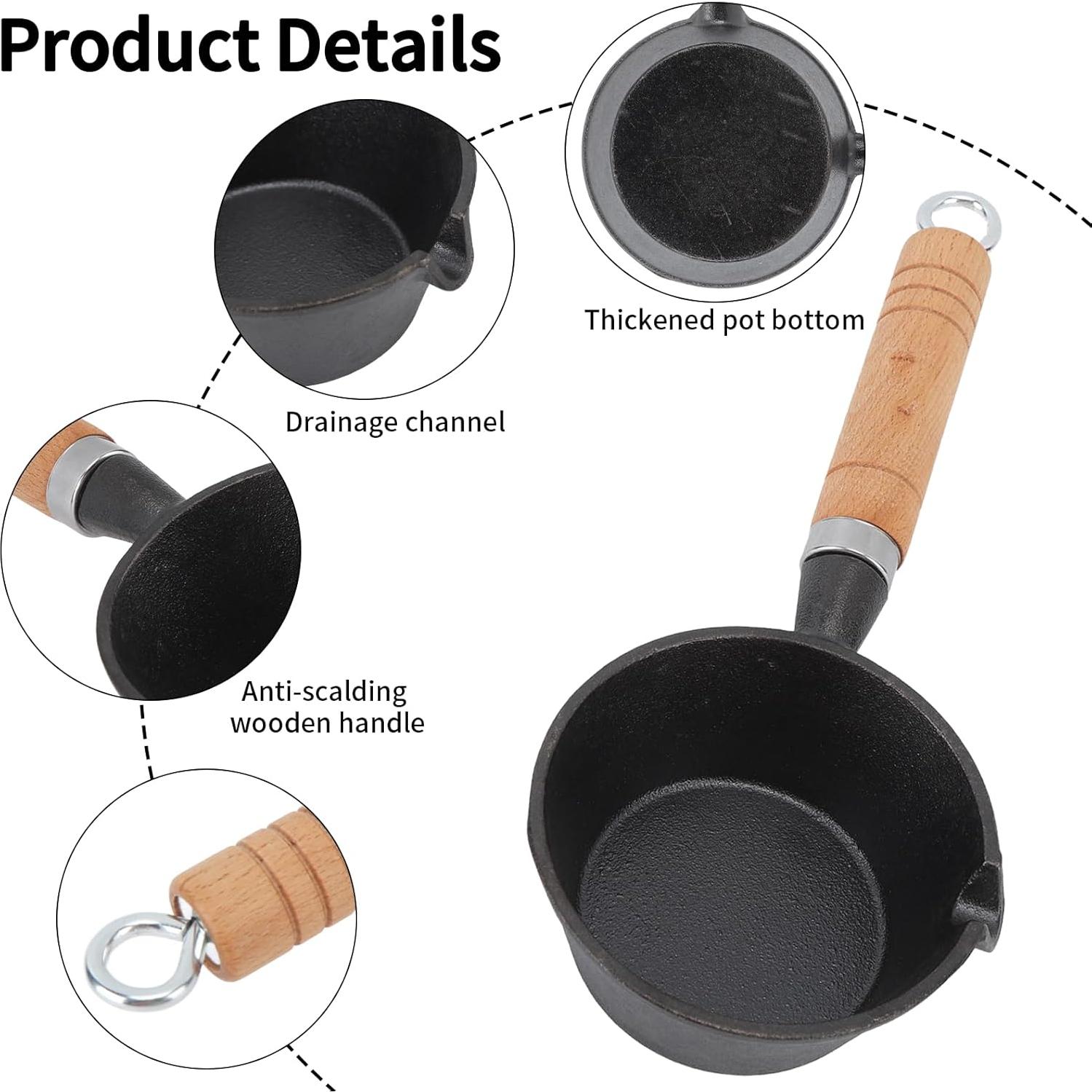 Mini Sartén de Hierro Fundido YIHAOSSING 11x5cm Antiadherente