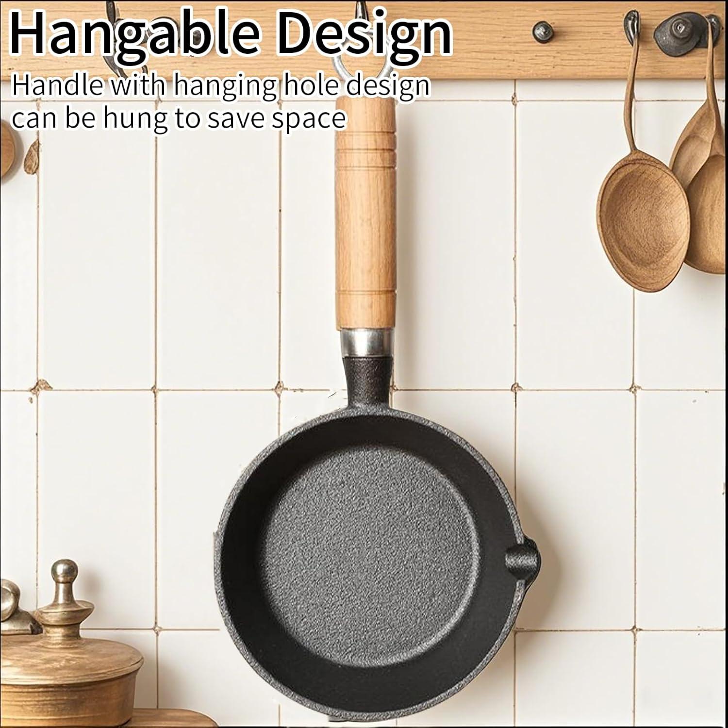 Mini Sartén de Hierro Fundido YIHAOSSING 11x5cm Antiadherente