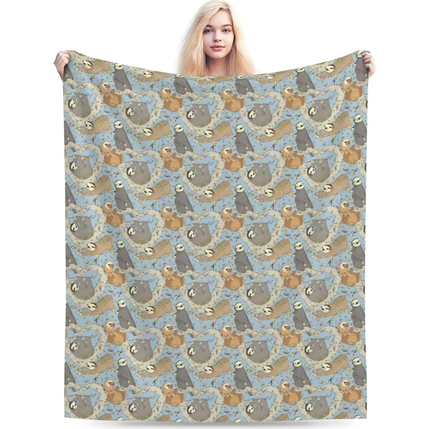 Manta de Forro Polar Carwayii Perezoso 127x101 cm Suave