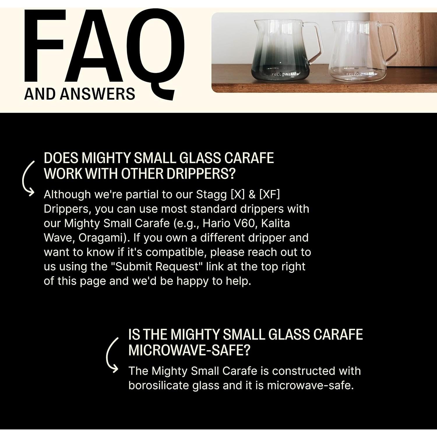 Jarra de Café Fellow Mighty Small 500ml Vidrio Borosilicato