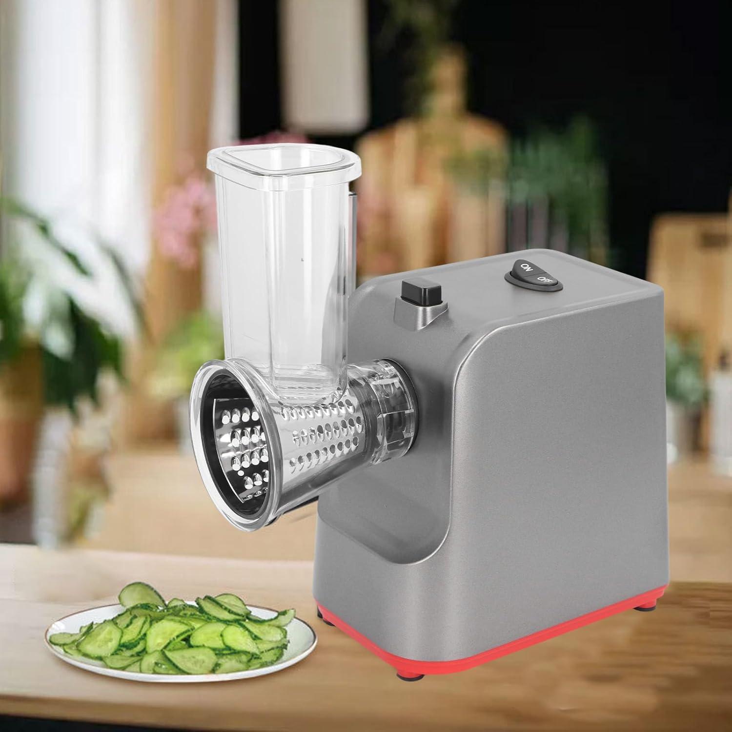 Rallador de Queso Eléctrico ZJchao 250W 5 en 1 con Cuchillas