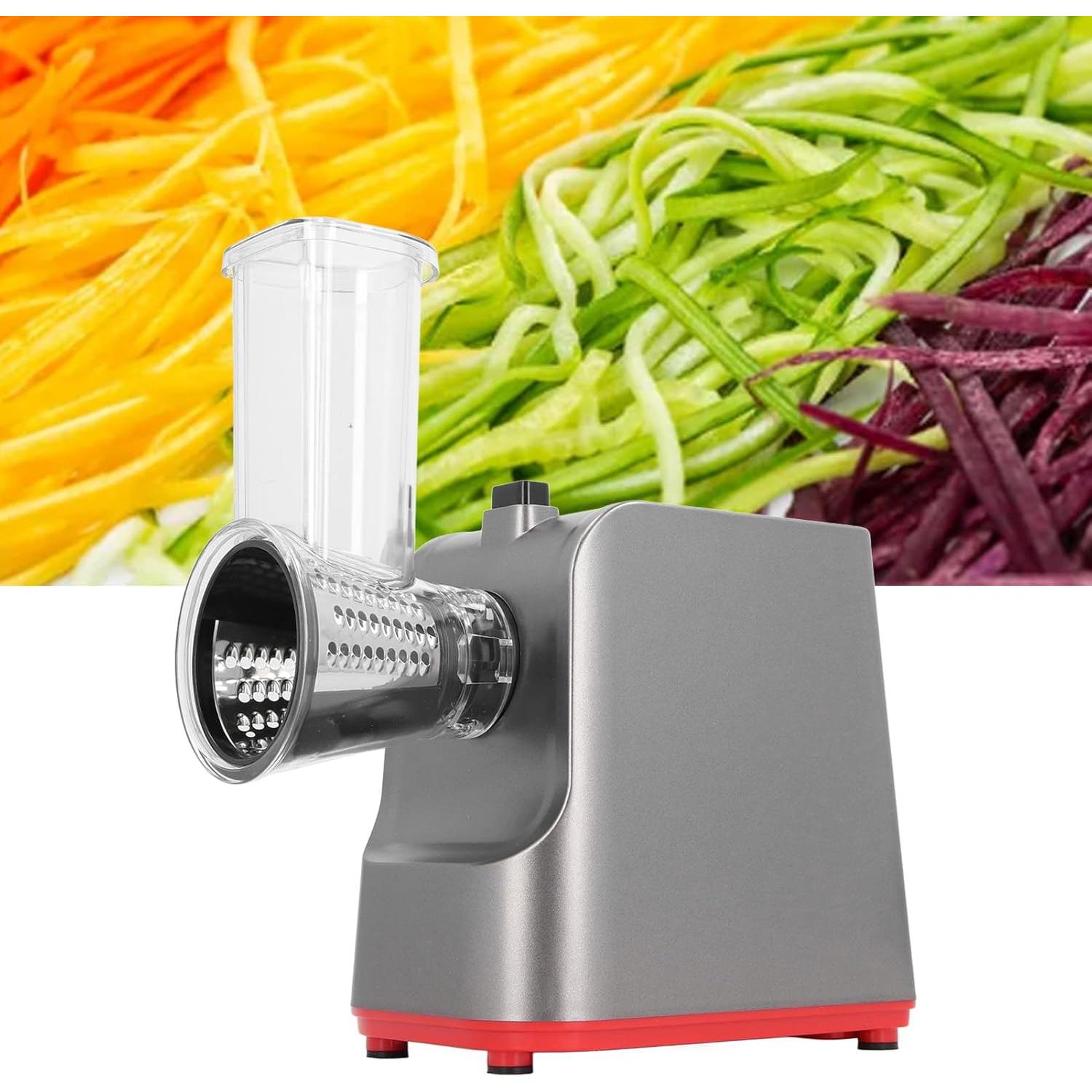 Rallador de Queso Eléctrico ZJchao 250W 5 en 1 con Cuchillas