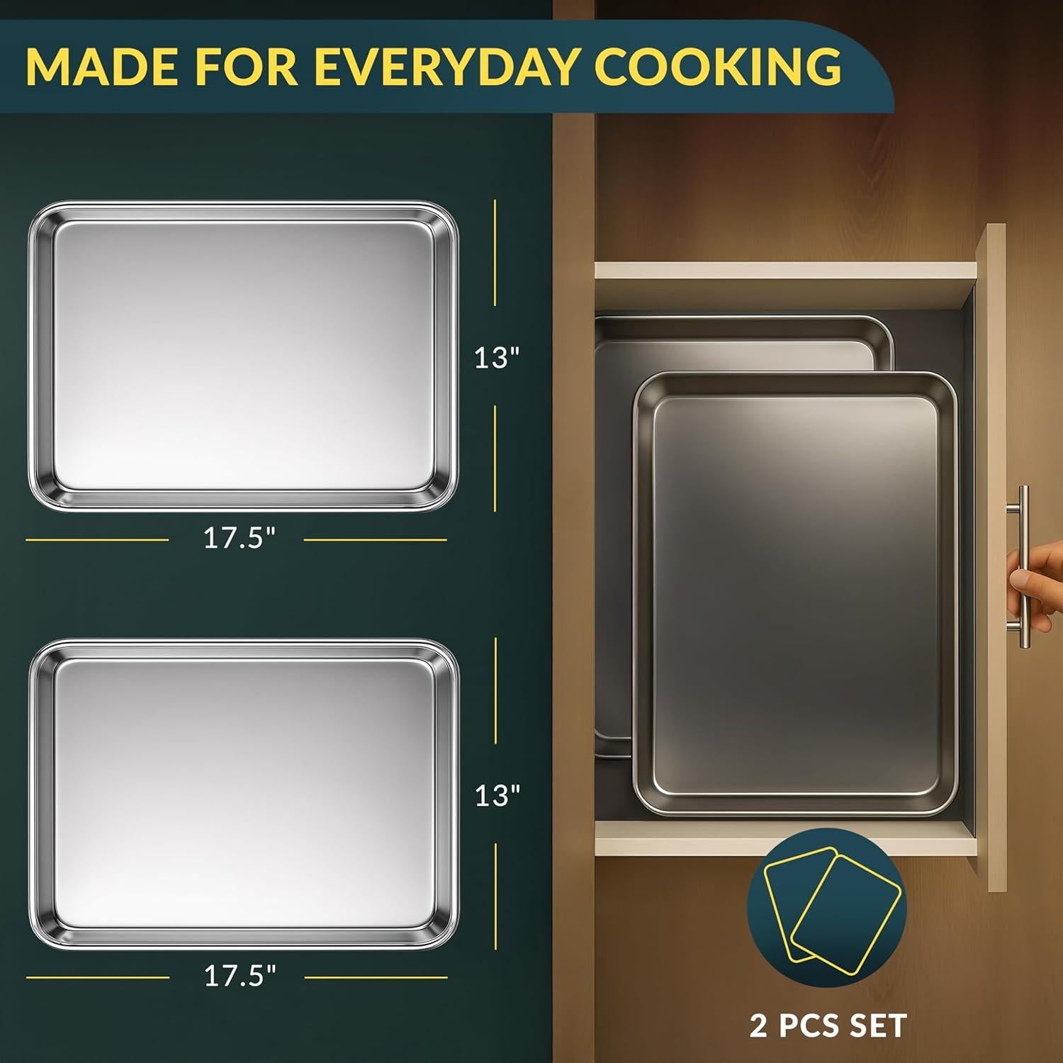 Juego de bandejas para hornear Baker's Signature 44.5x33 cm