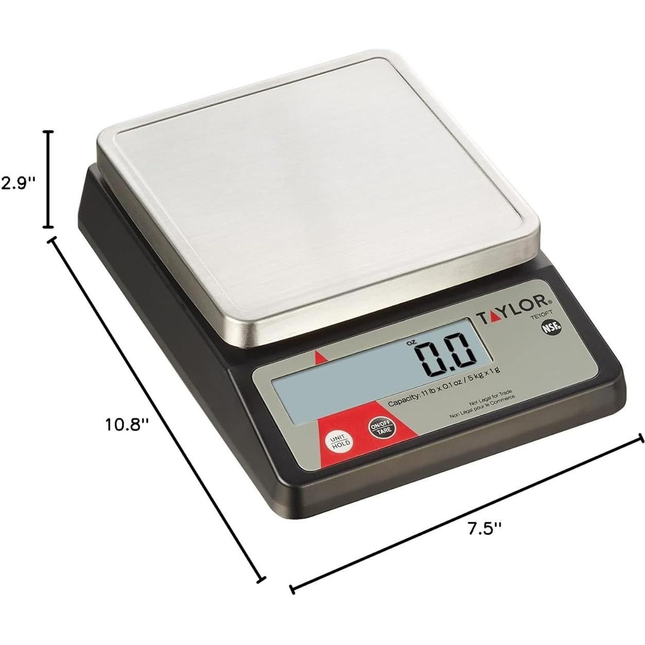 Balanza Digital Taylor TE10FT 5 kg con Función de Tara y Retención