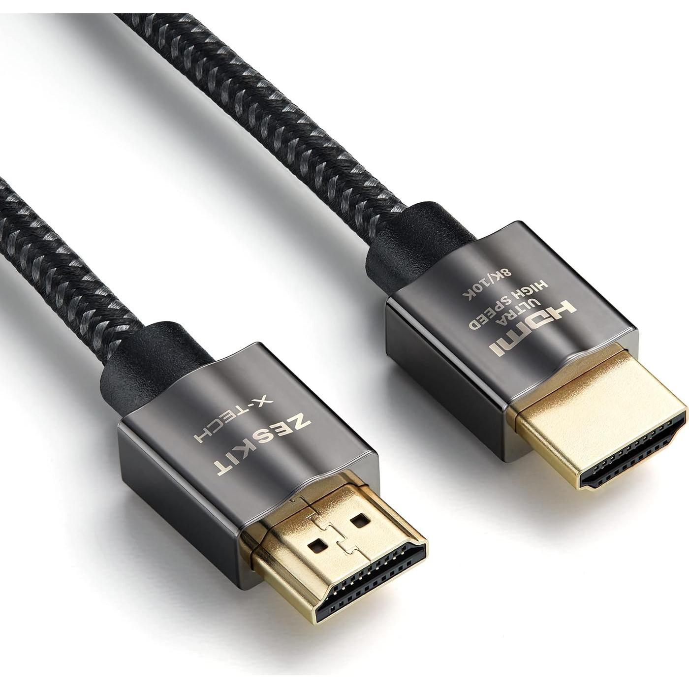 Cable HDMI Ultra Alta Velocidad Zeskit X-Tech 0.5m 48Gbps 8K 4K