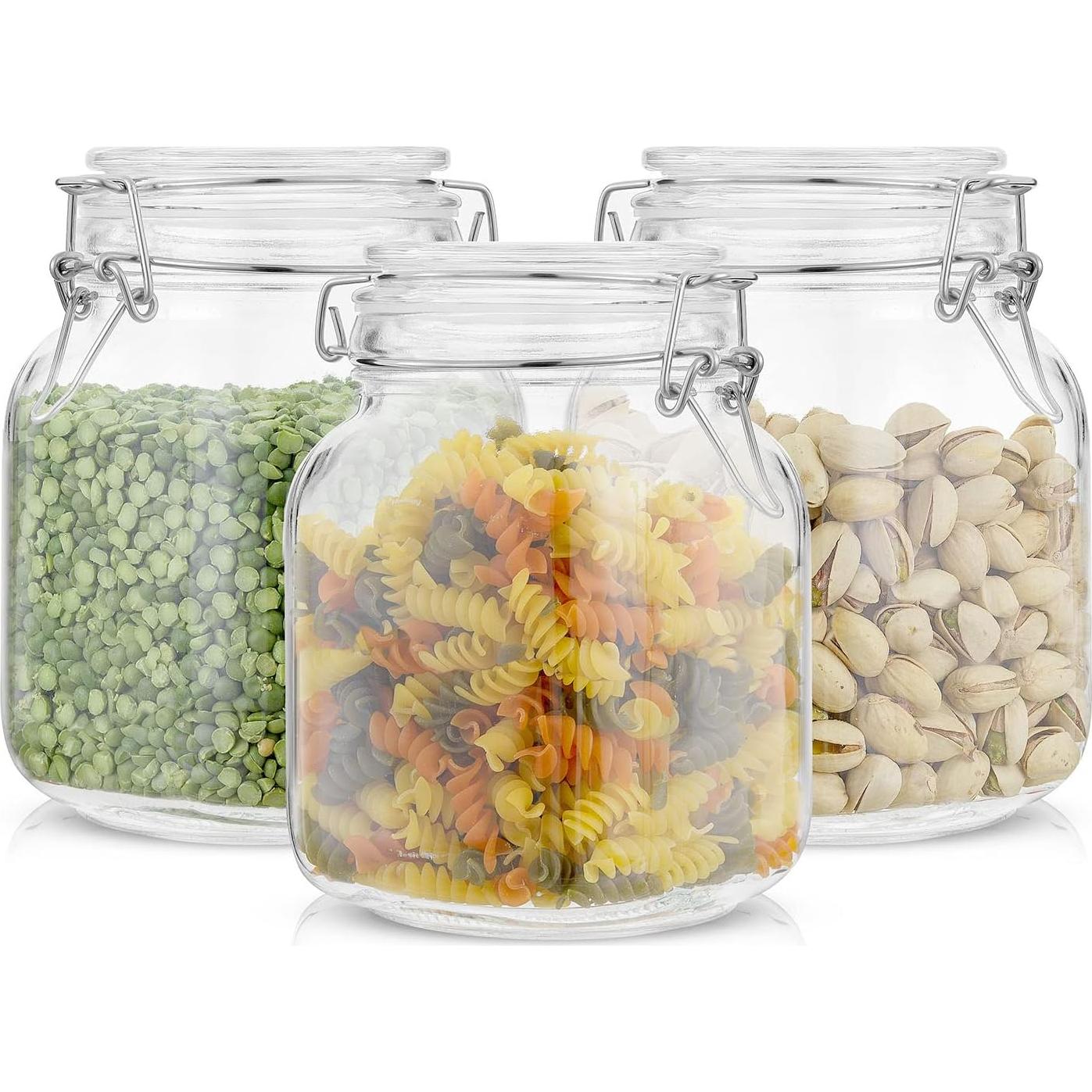Set de 3 Tarros de Vidrio Herméticos JoyJolt 0.95 L