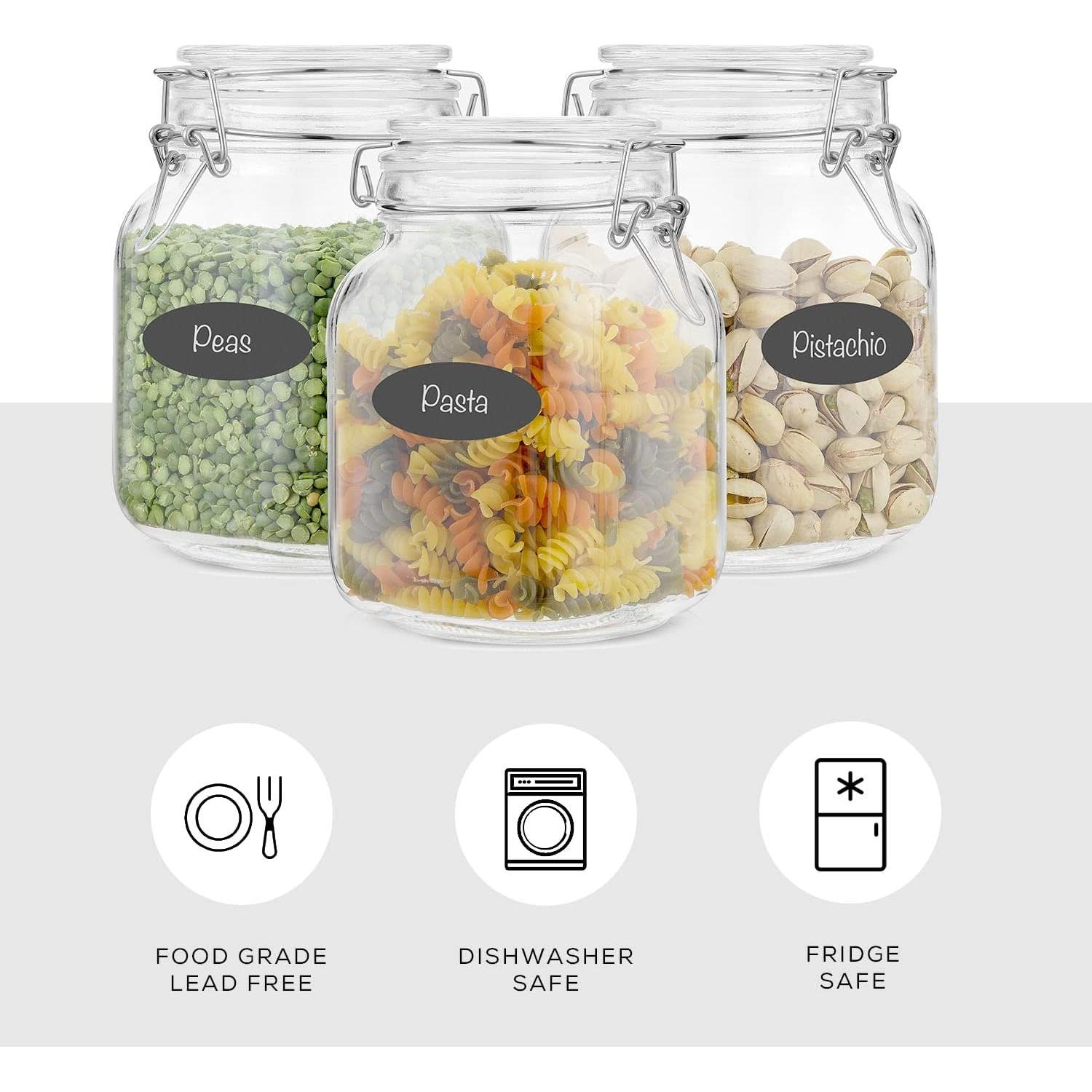 Set de 3 Tarros de Vidrio Herméticos JoyJolt 0.95 L