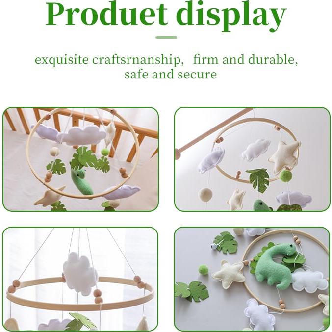 Móvil de Cuna Dinosaurio GOODMOM - Hecho a Mano, Musical