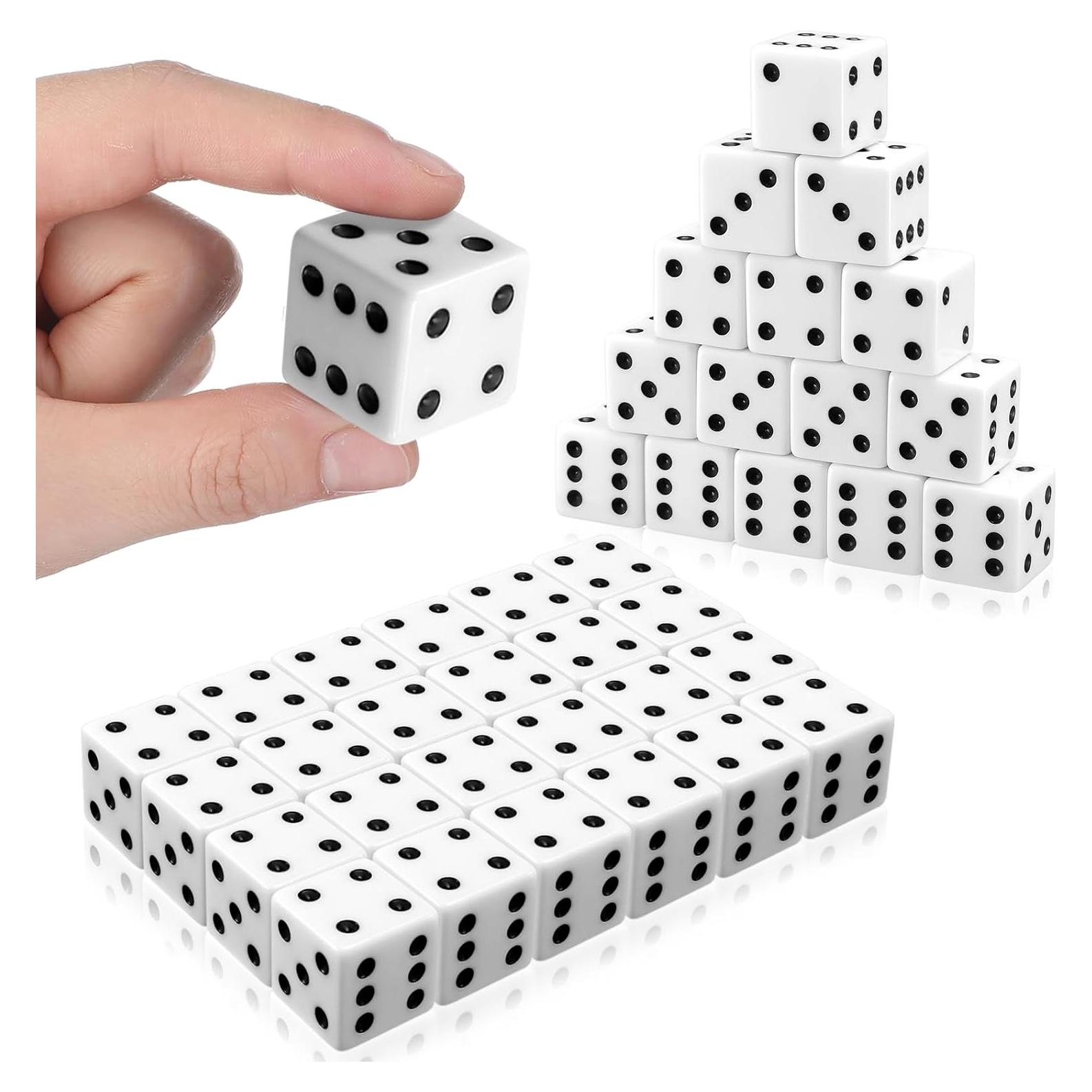 Dados Jumbo 30 Pcs Poen 25 mm Tema Casino Blancos