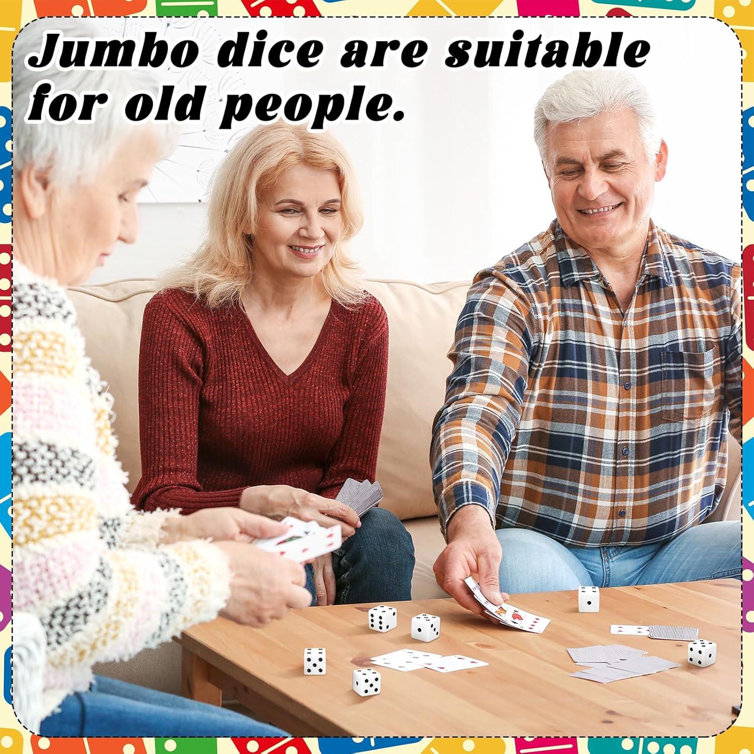 Dados Jumbo 30 Pcs Poen 25 mm Tema Casino Blancos