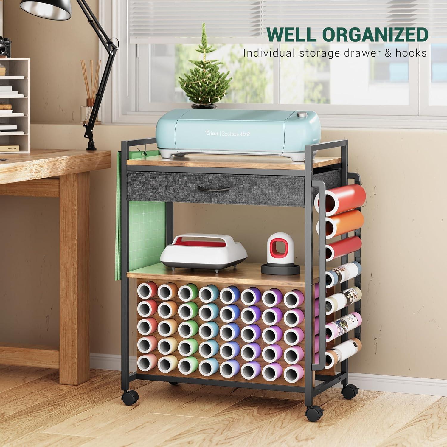 Carro de Almacenamiento PUNLUXU para Manualidades 47 Rollos Vinilo