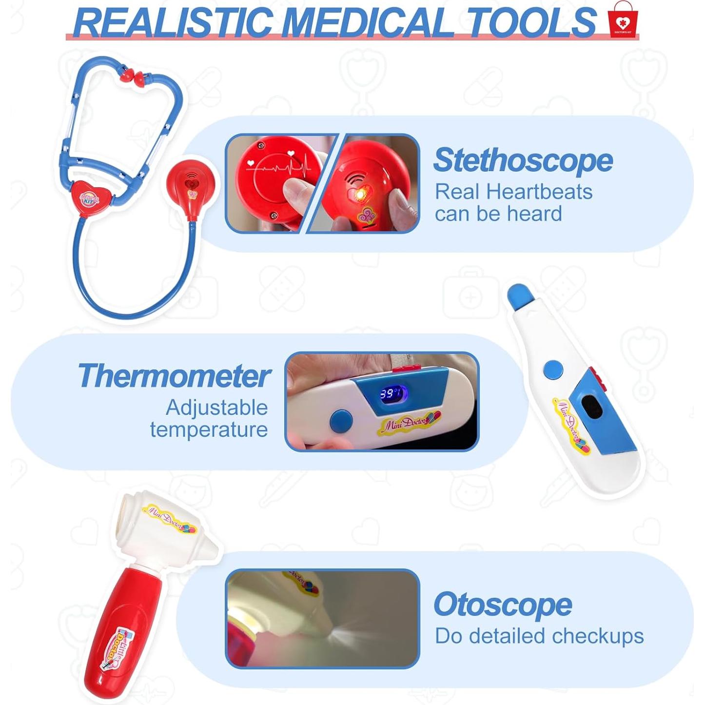 Kit Médico de Doctor Liberry para Niños 3-5 Años, 20 Piezas