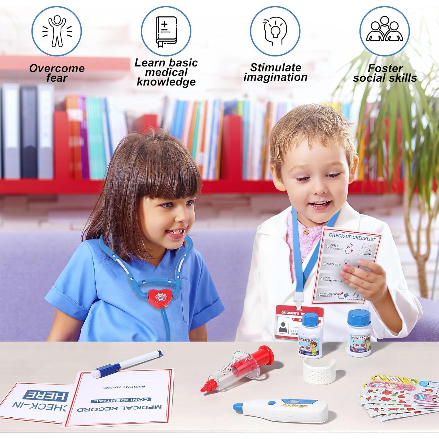 Kit Médico de Doctor Liberry para Niños 3-5 Años, 20 Piezas
