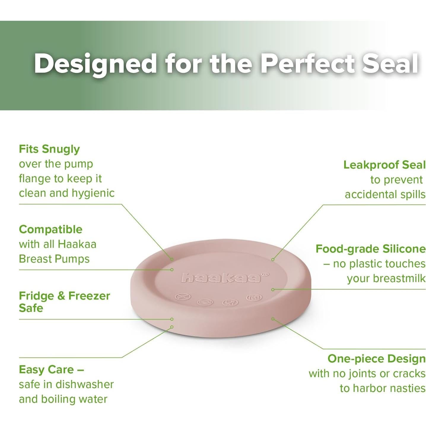 Tapa de bomba de pecho Haakaa - Silicona sonrosada a prueba de derrames