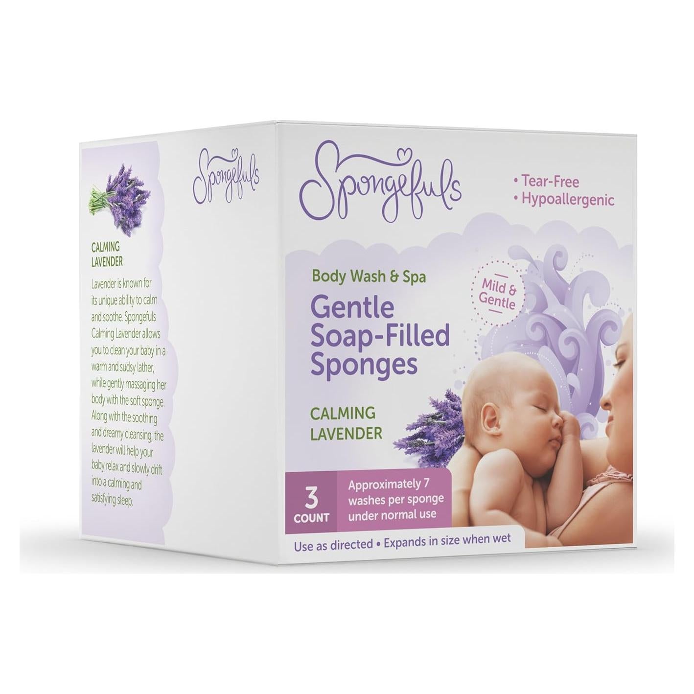 Esponjas de Baño para Bebés Cleanspired 3 Contenedores Lavanda