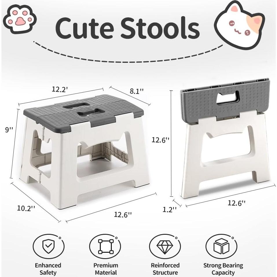 Escalera Plegable CasaZenith Antideslizante 22.86cm Gris