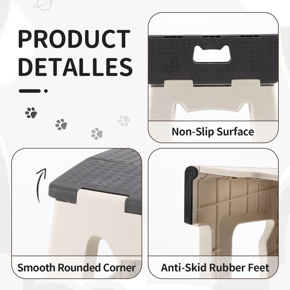 Escalera Plegable CasaZenith Antideslizante 22.86cm Gris