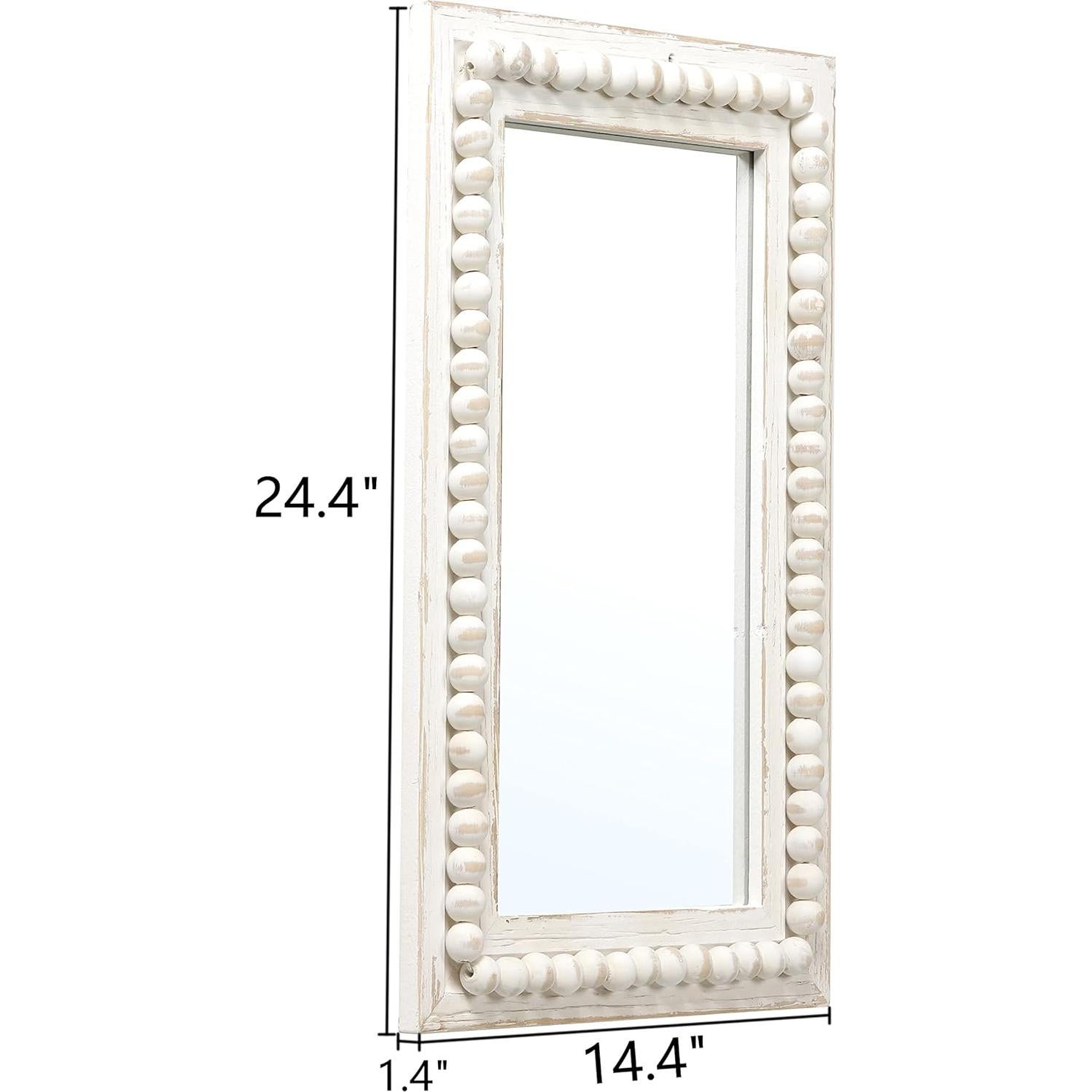 Espejo Colgante Decorativo Sintosin 62x36 cm Blanco Rústico