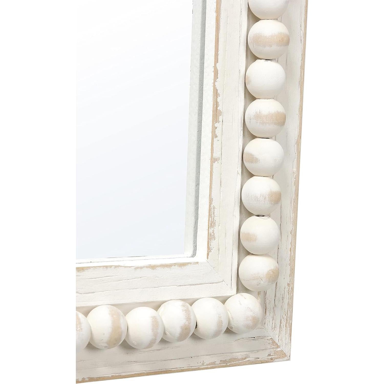Espejo Colgante Decorativo Sintosin 62x36 cm Blanco Rústico