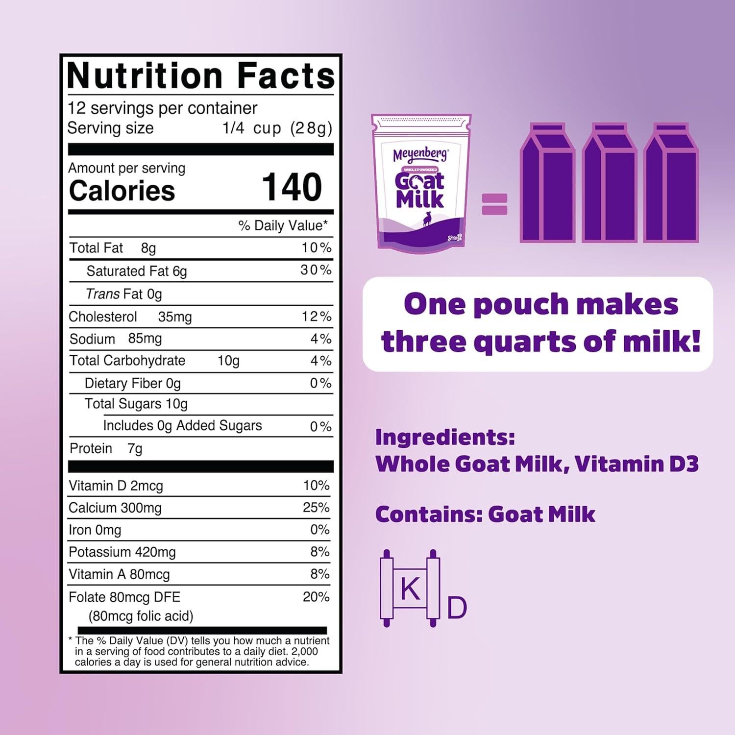 Leche de Cabra en Polvo Meyenberg 340g Kosher Sin Gluten