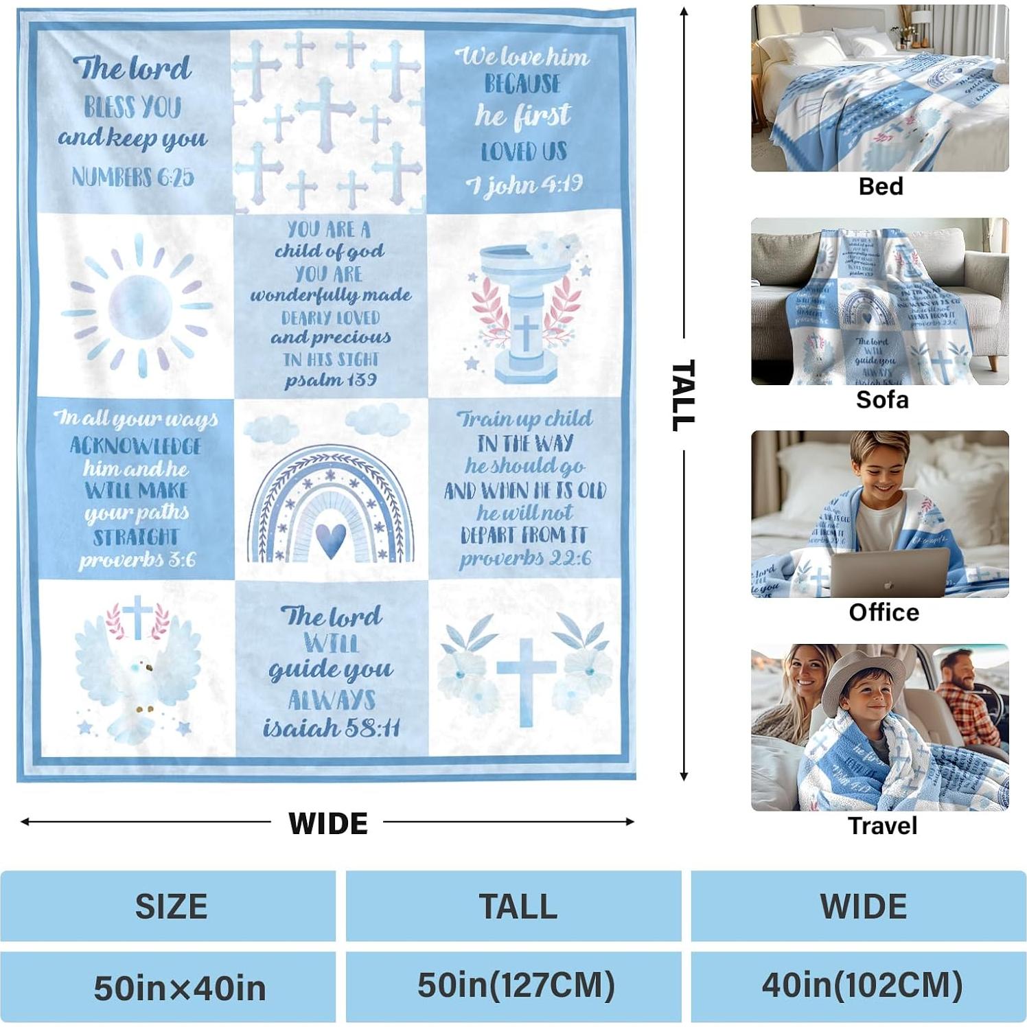 Manta de Bautismo HEIFAM 127x101cm Franela Unisex