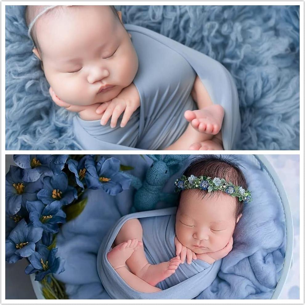 Envoltura Fotográfica Recién Nacido Zeroest Azul 150x50 cm