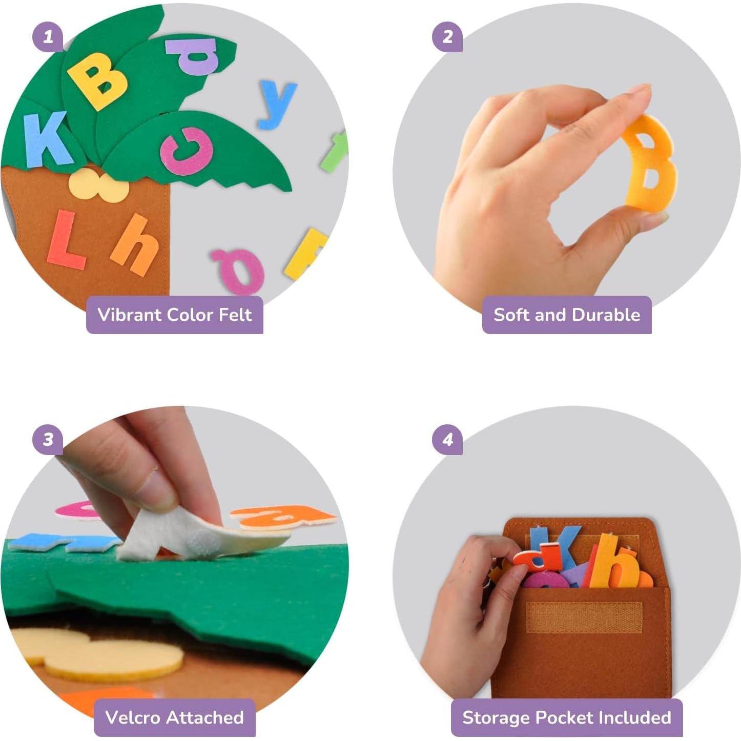 CHEFAN Kit de Aprendizaje Interactivo Alfabeto Fieltro