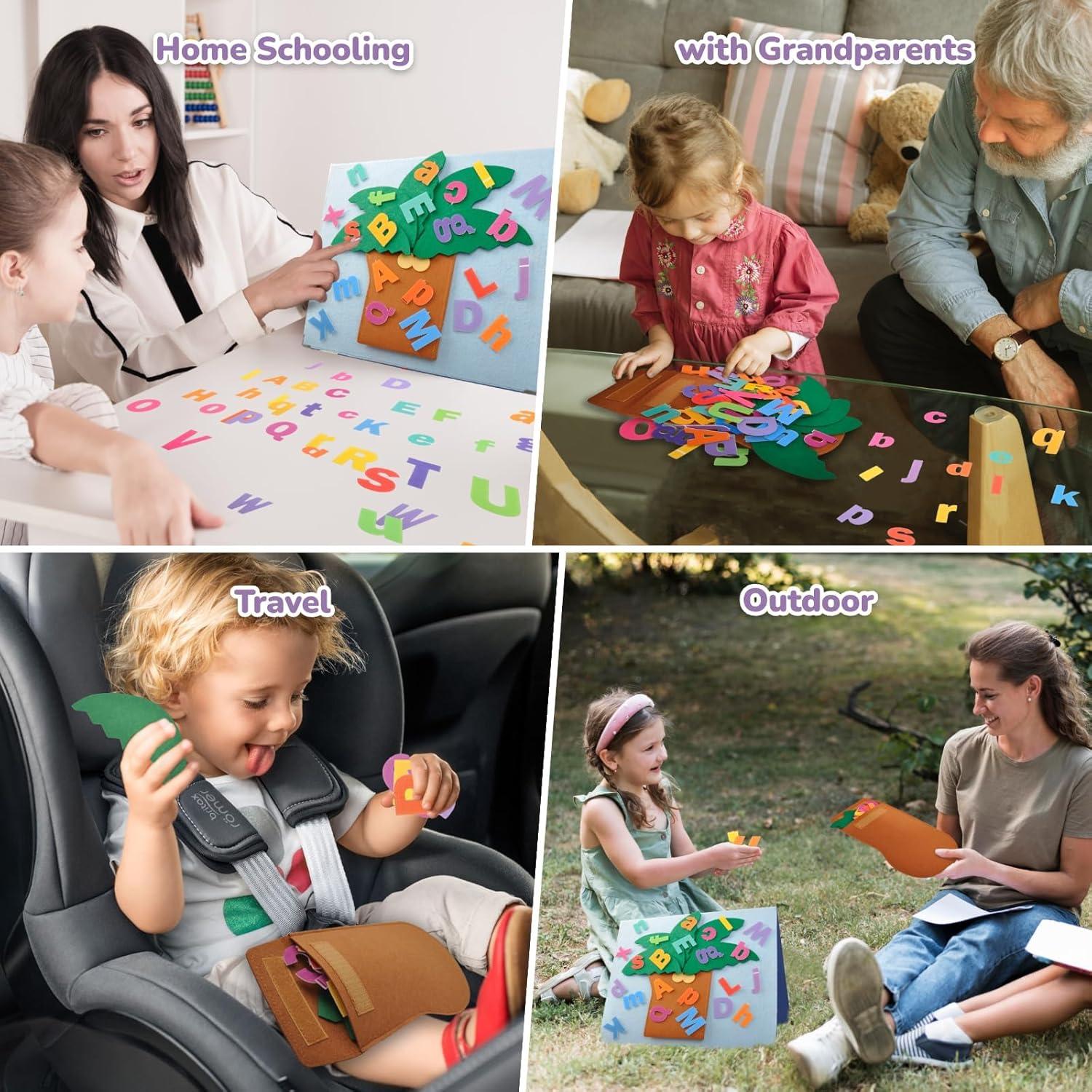 CHEFAN Kit de Aprendizaje Interactivo Alfabeto Fieltro