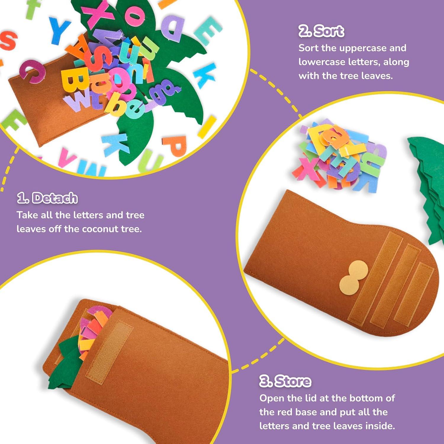 CHEFAN Kit de Aprendizaje Interactivo Alfabeto Fieltro