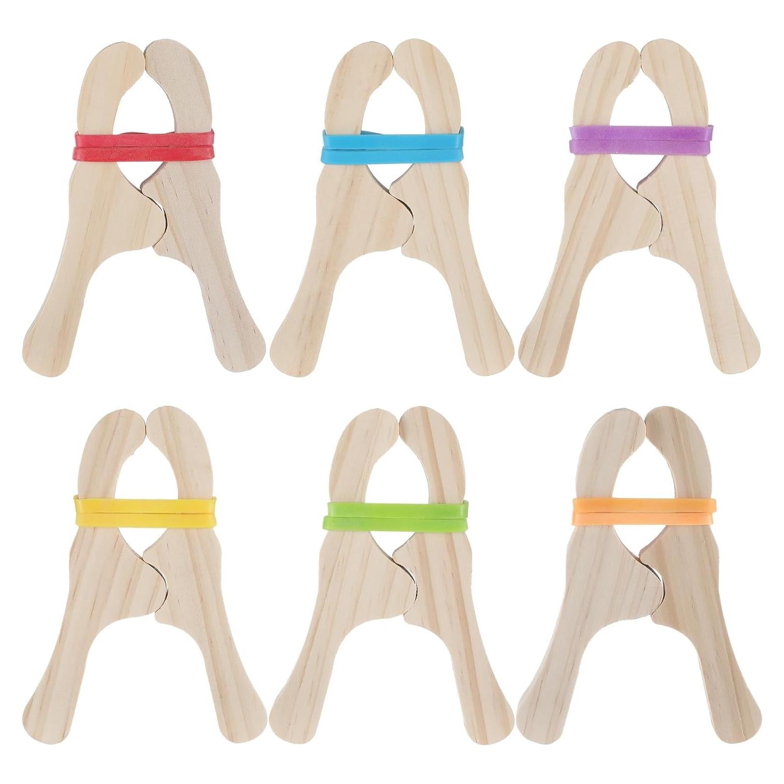 6 Clips de Madera Multicolor para Jugar - Simgoing