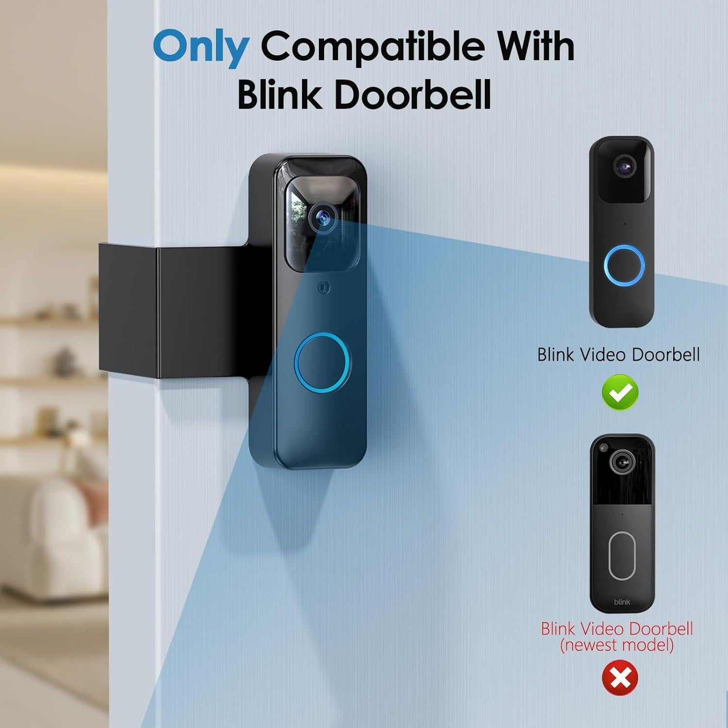 Soporte Antirrobo para Timbre Blink NANW - Sin Perforación, Negro