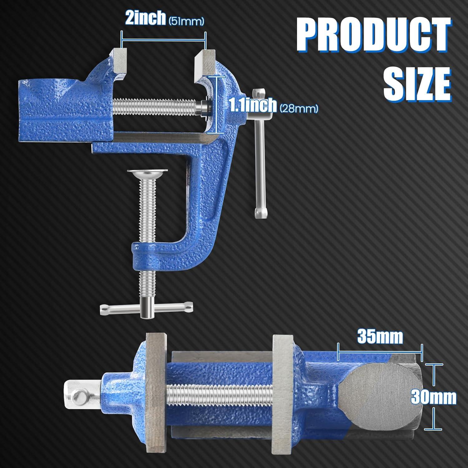 Mini Tornillo de Banco COGNATIVE 5.08 cm Azul Portátil