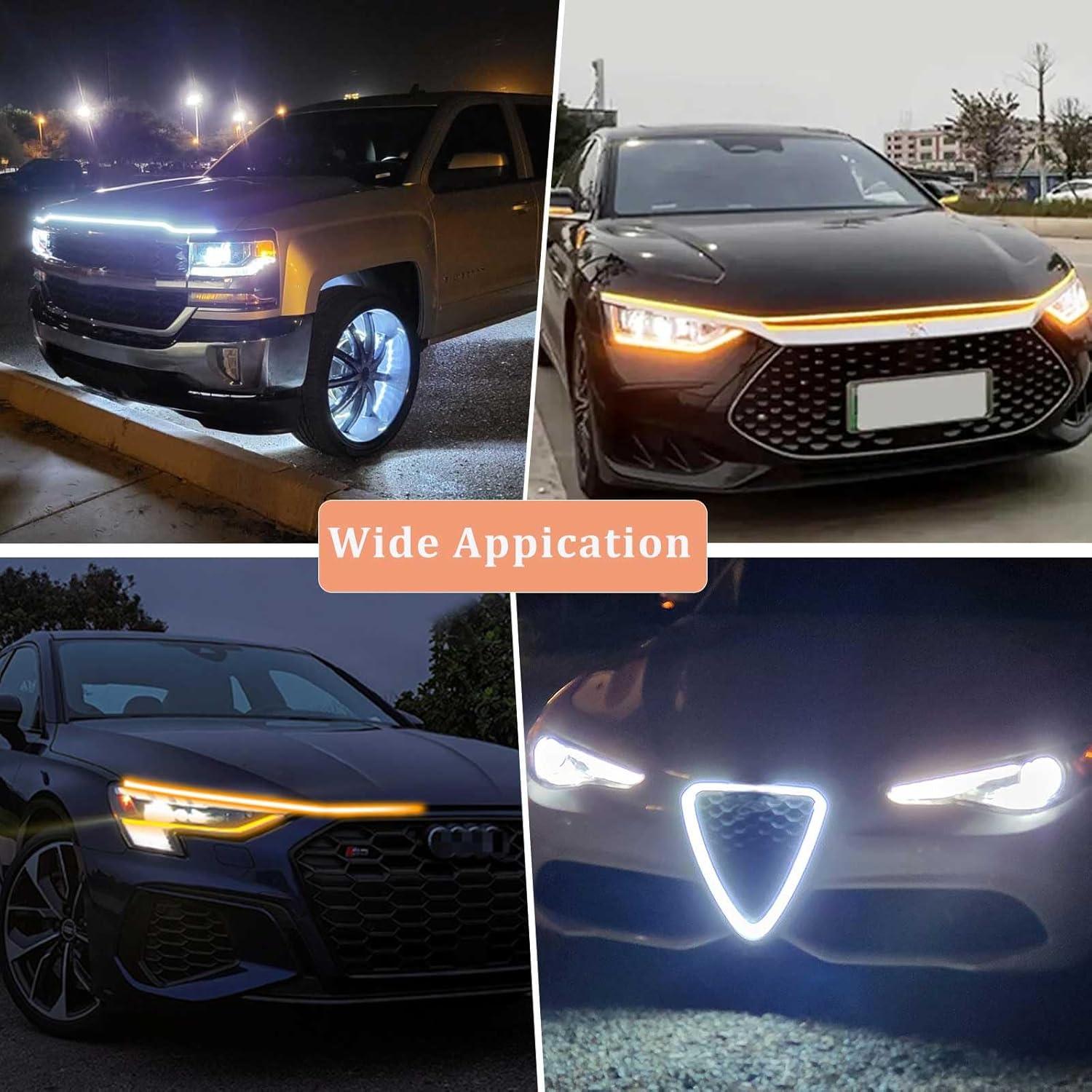 Tira de Luz LED YUGUANG 70" para Capó Ámbar y Blanco