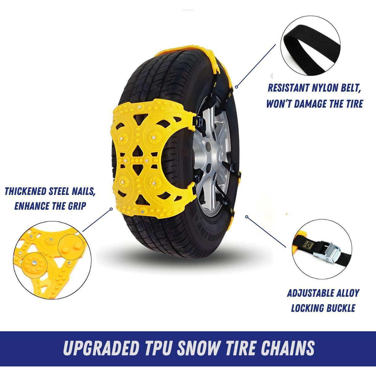 Cadenas de Nieve Jeremywell 6 PCS Universales para Neumáticos 165-275mm