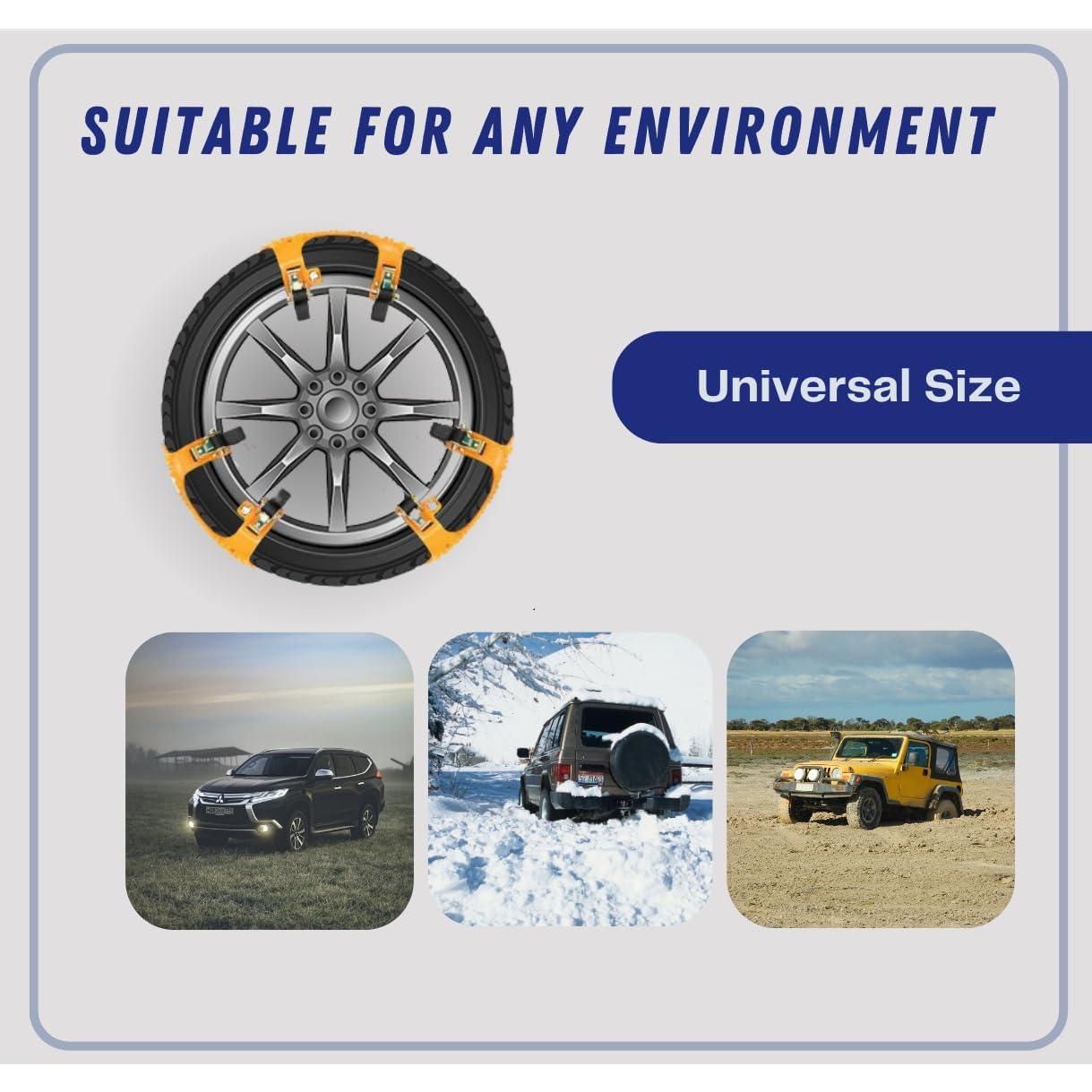 Cadenas de Nieve Jeremywell 6 PCS Universales para Neumáticos 165-275mm