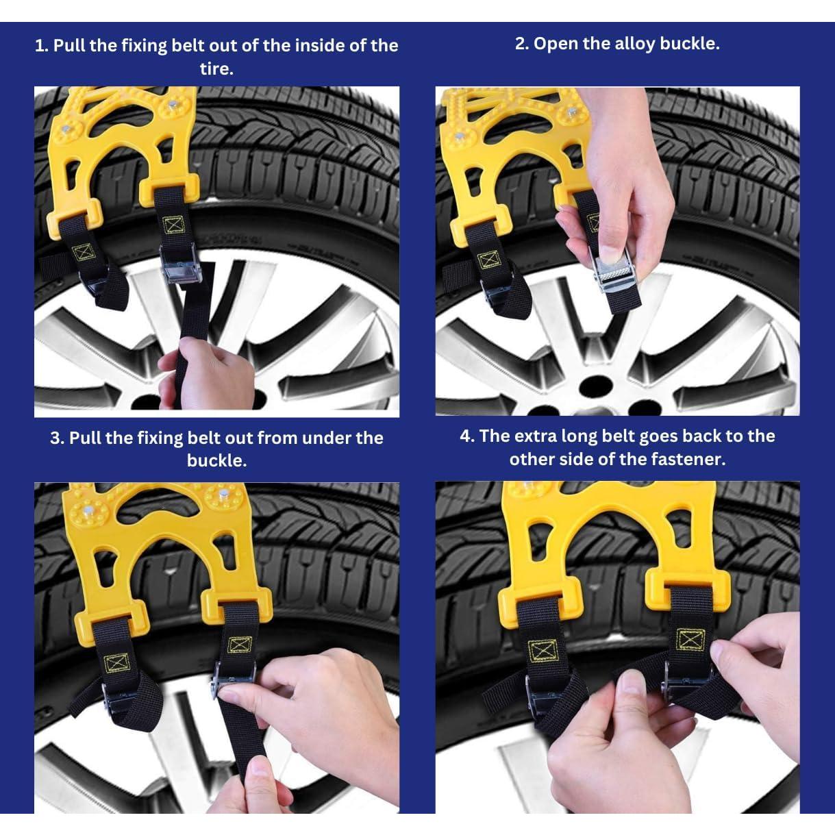 Cadenas de Nieve Jeremywell 6 PCS Universales para Neumáticos 165-275mm