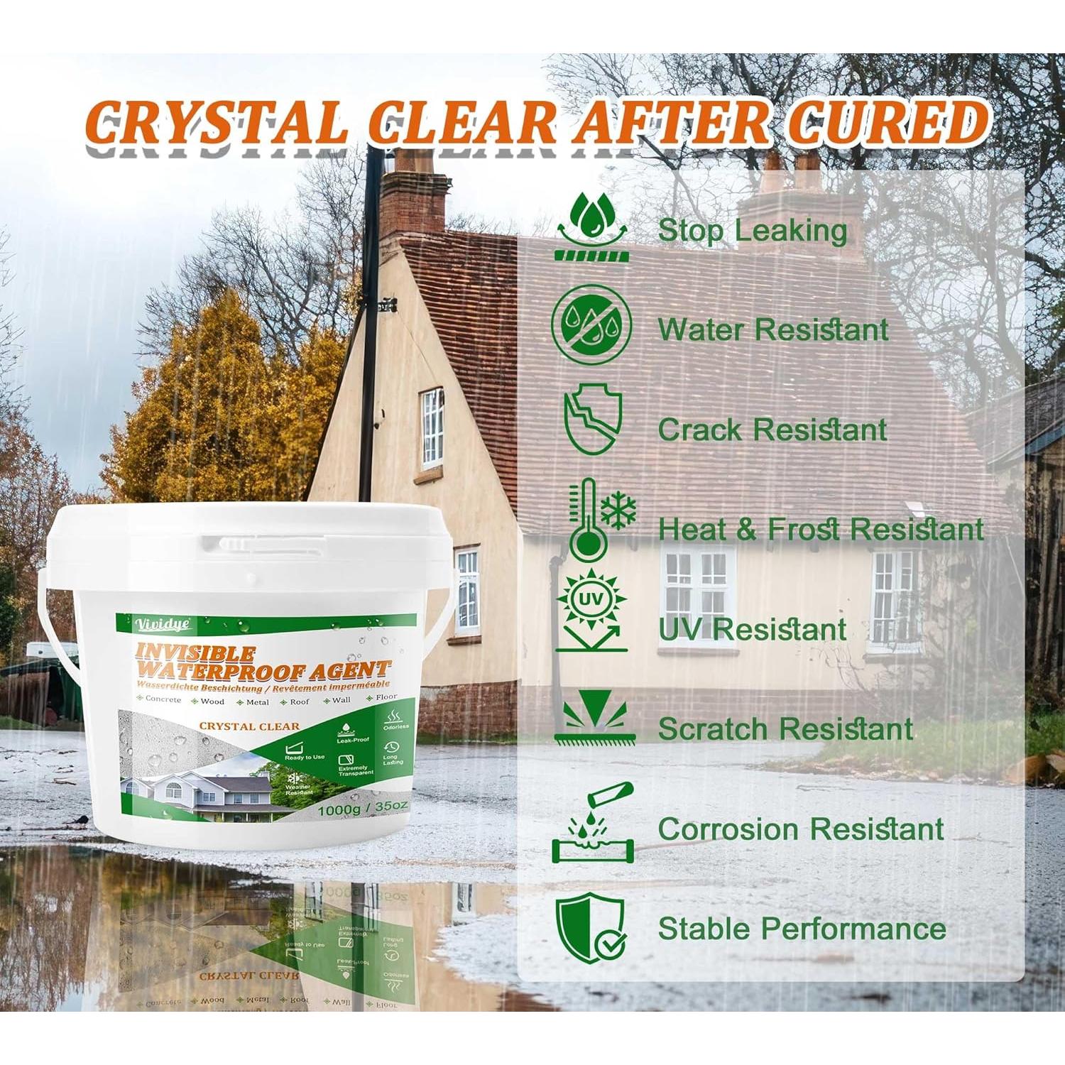 Sellador Impermeable Transparente Vividye 1.04L para Techo y Pared