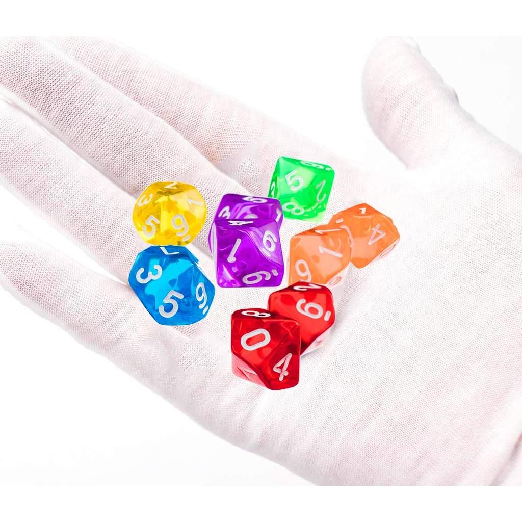 60 Dados Poliedricos D10 Acrílico para Juegos de DND RPG